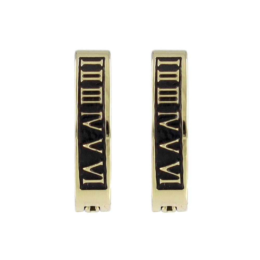 Roman Numeral Clip On Hoop Earrings