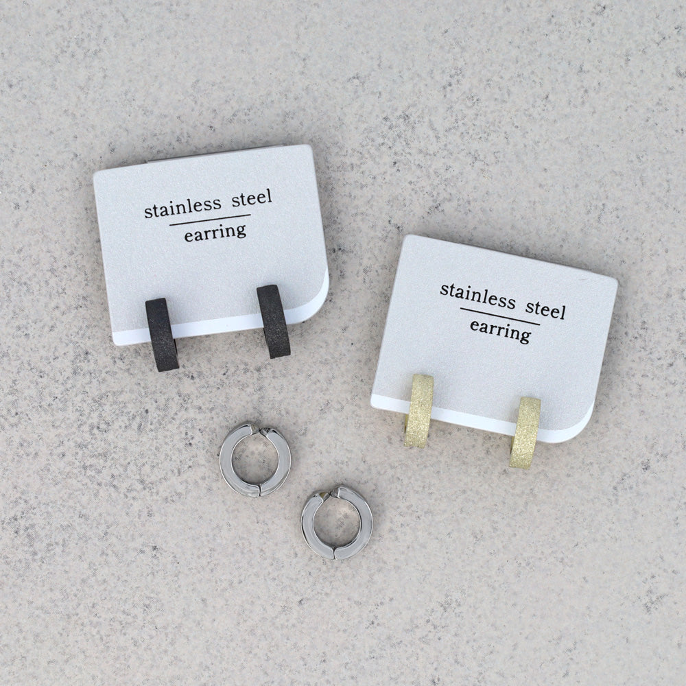 Textured Clip On Hoop Earrings