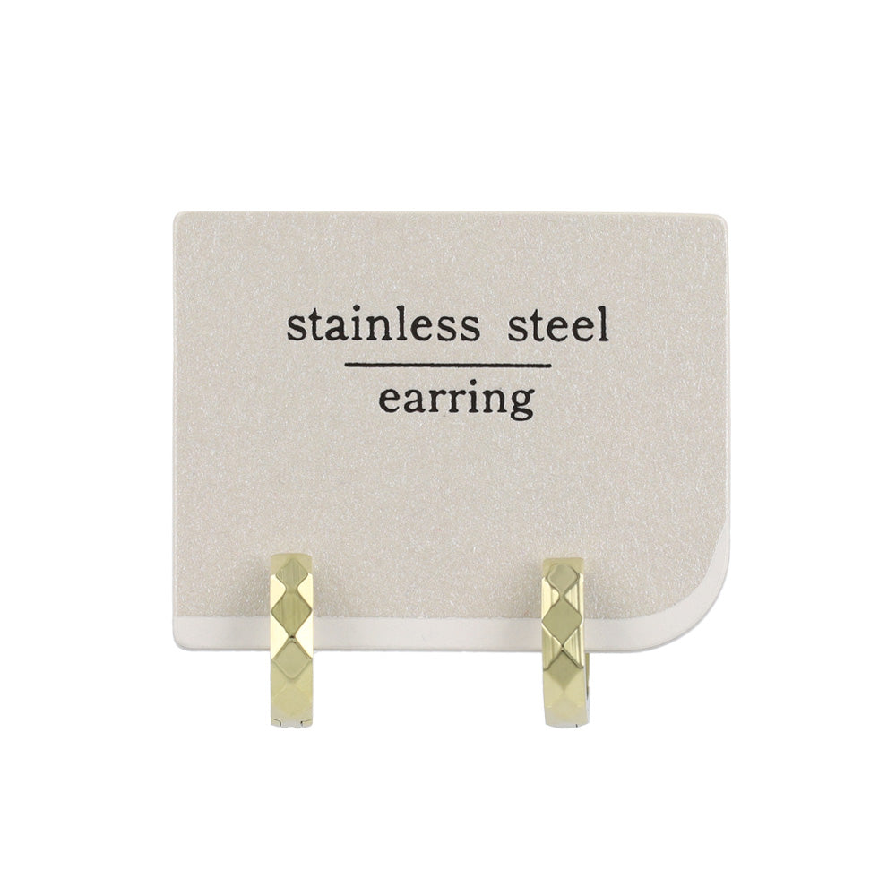 Faceted Clip On Hoop Earrings