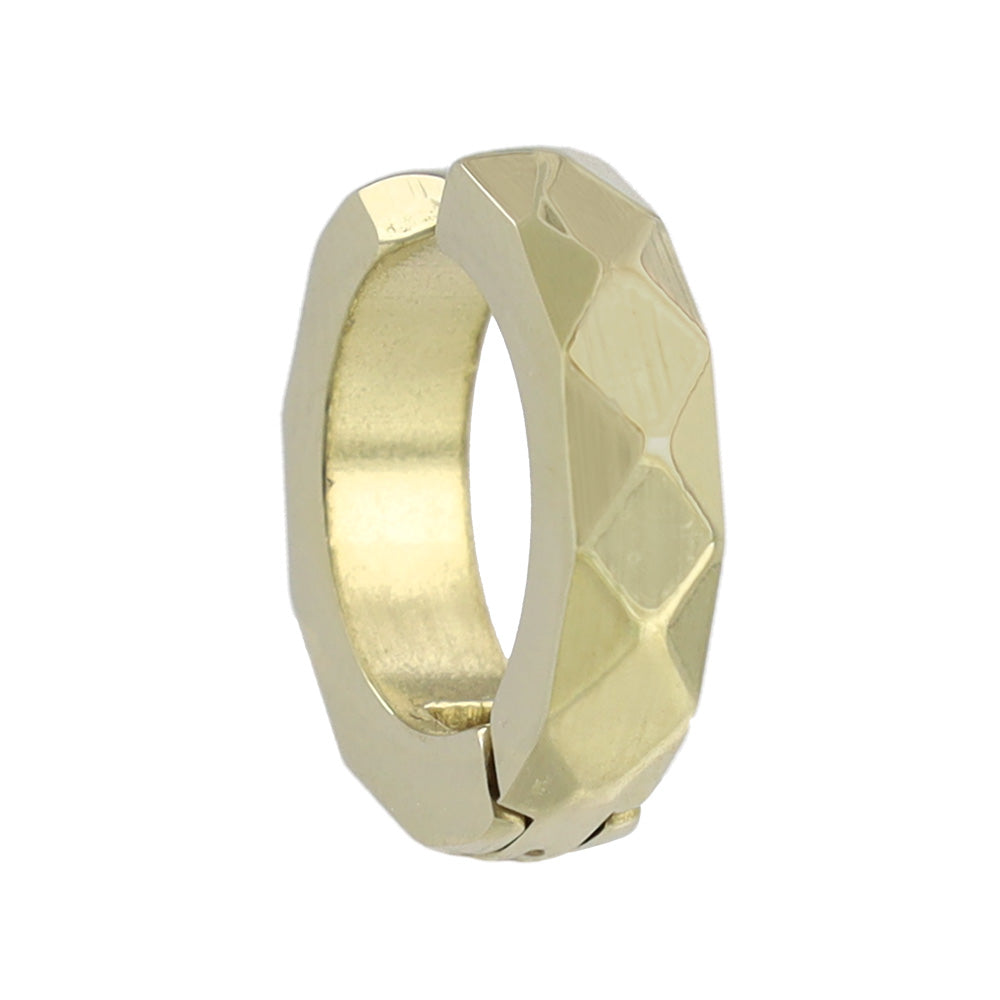 Faceted Clip On Hoop Earrings