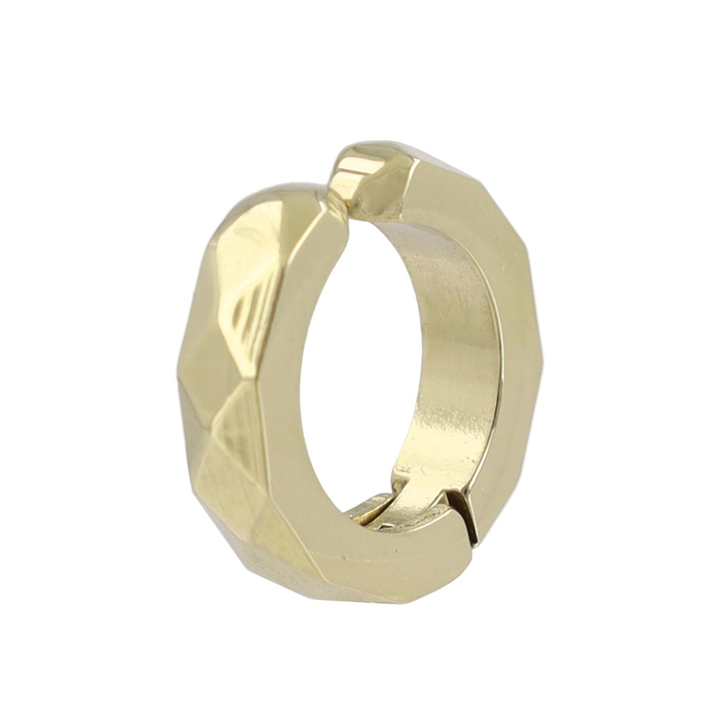 Faceted Clip On Hoop Earrings