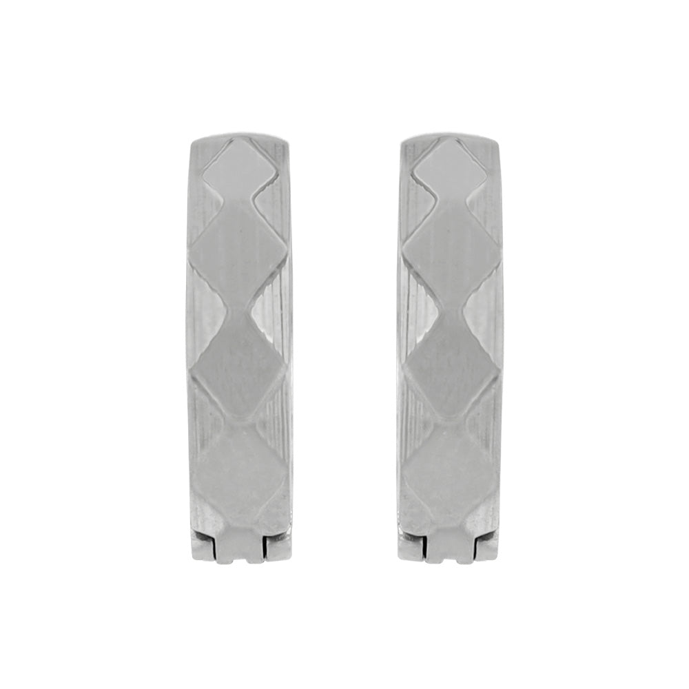 Faceted Clip On Hoop Earrings