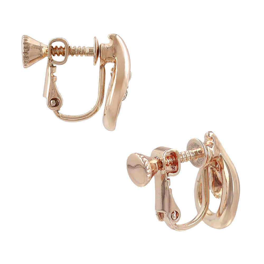 Rose Silver Tone Hollow Drop Clip Ons