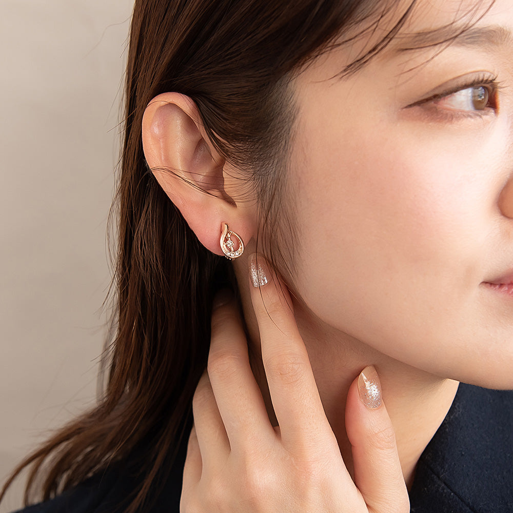 Rose Silver Tone Hollow Drop Clip Ons