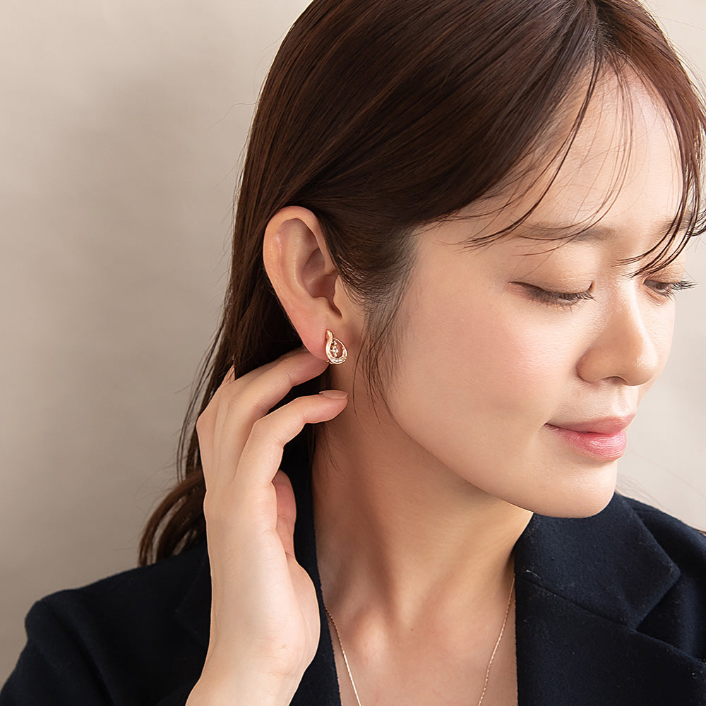 Rose Silver Tone Hollow Drop Clip Ons