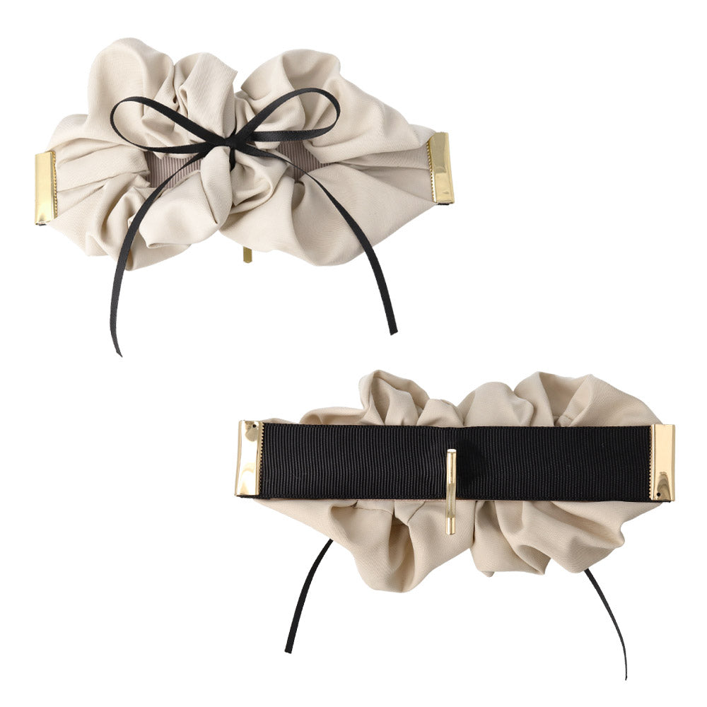 Skinny Bow Ruffle Wrap Pony Hook