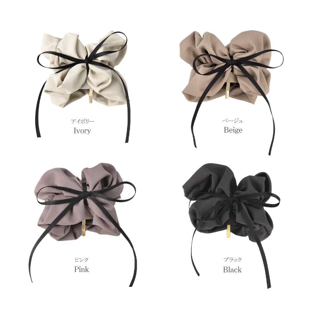 Skinny Bow Ruffle Wrap Pony Hook