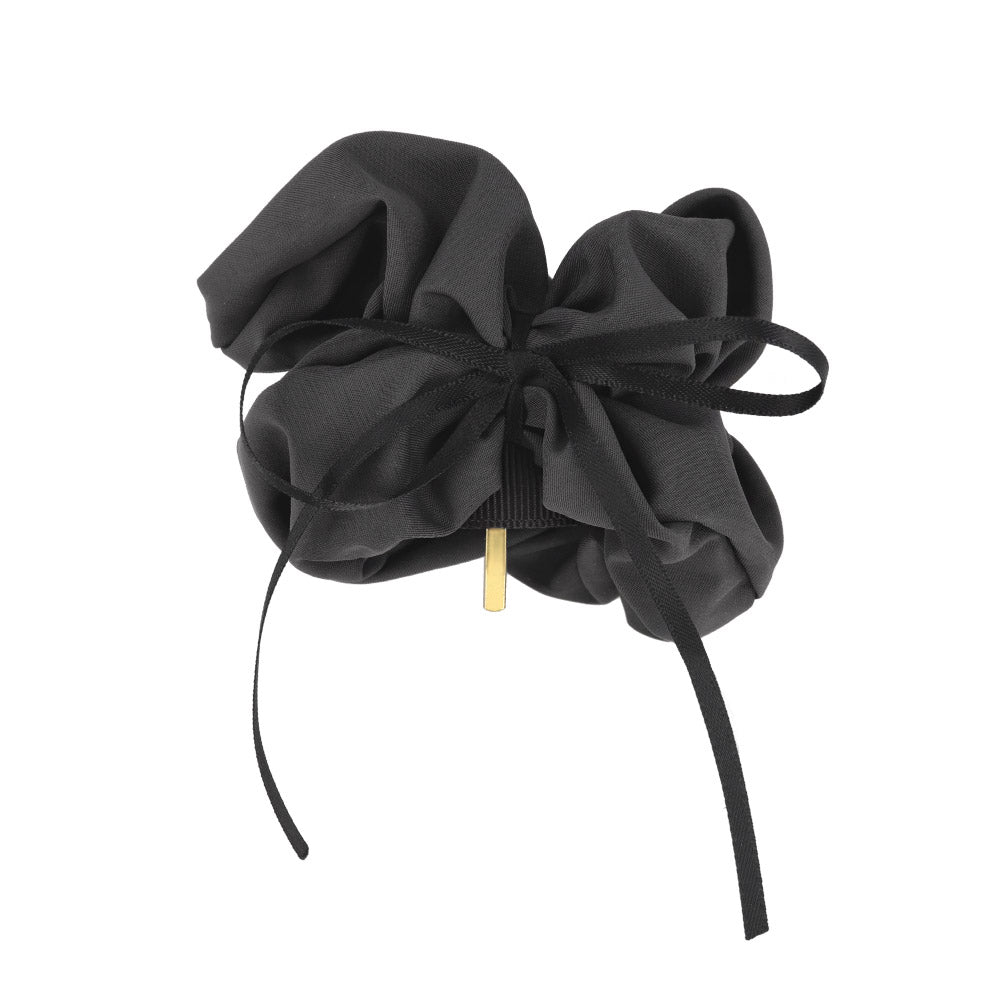 Skinny Bow Ruffle Wrap Pony Hook