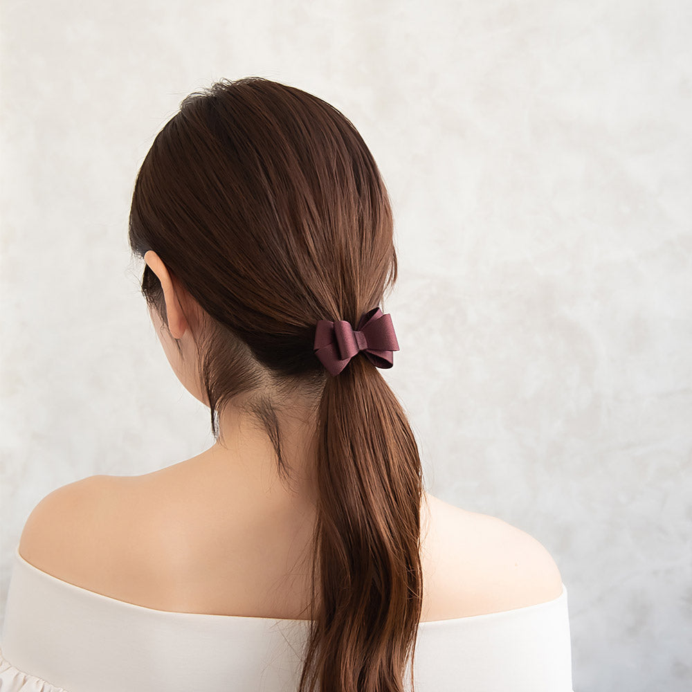 Layered Grosgrain Bow Pony Hook