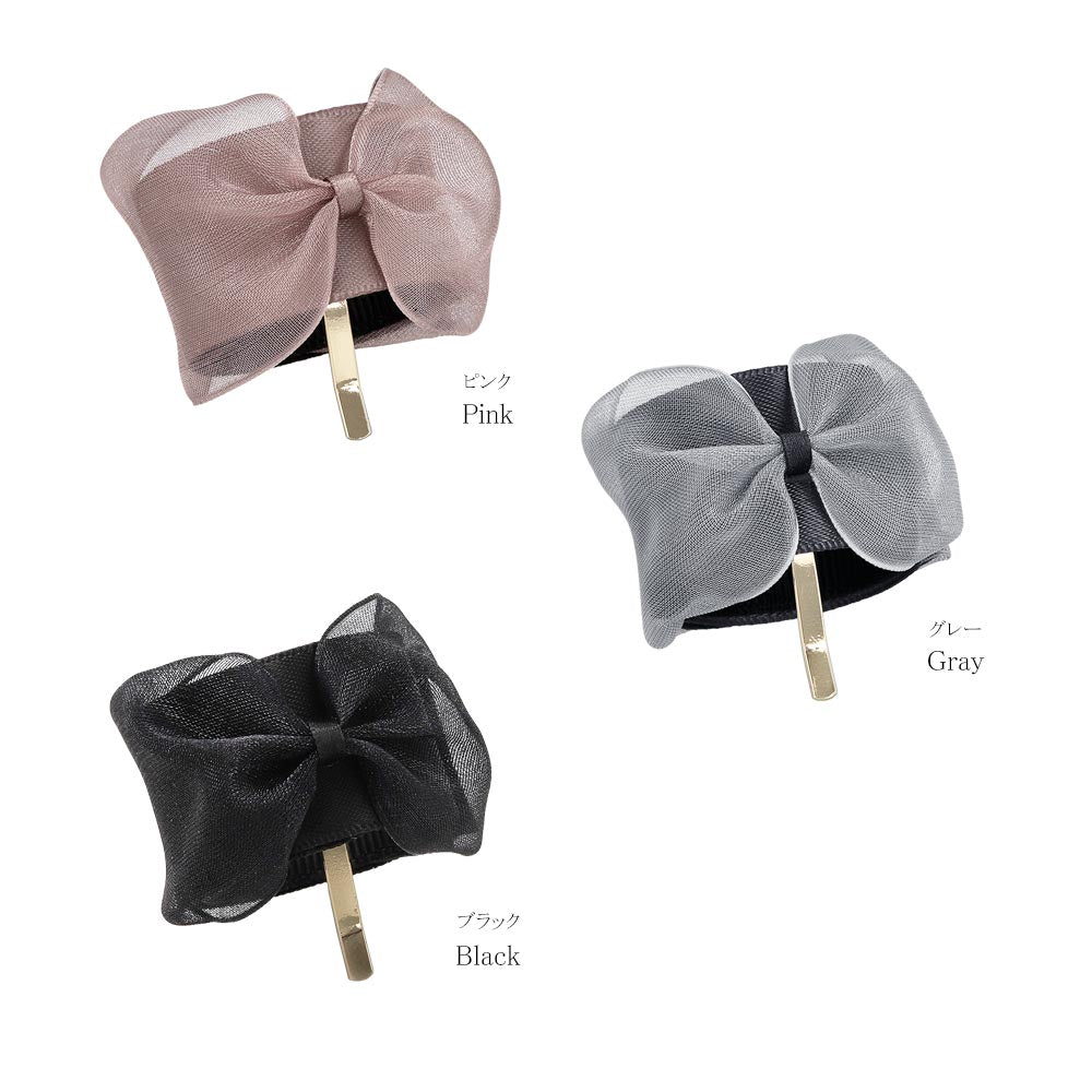 Sheer Bow Snap Band Pony Hook