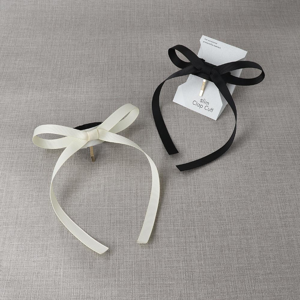 Grosgrain Bow Snap Band Pony Hook - osewaya