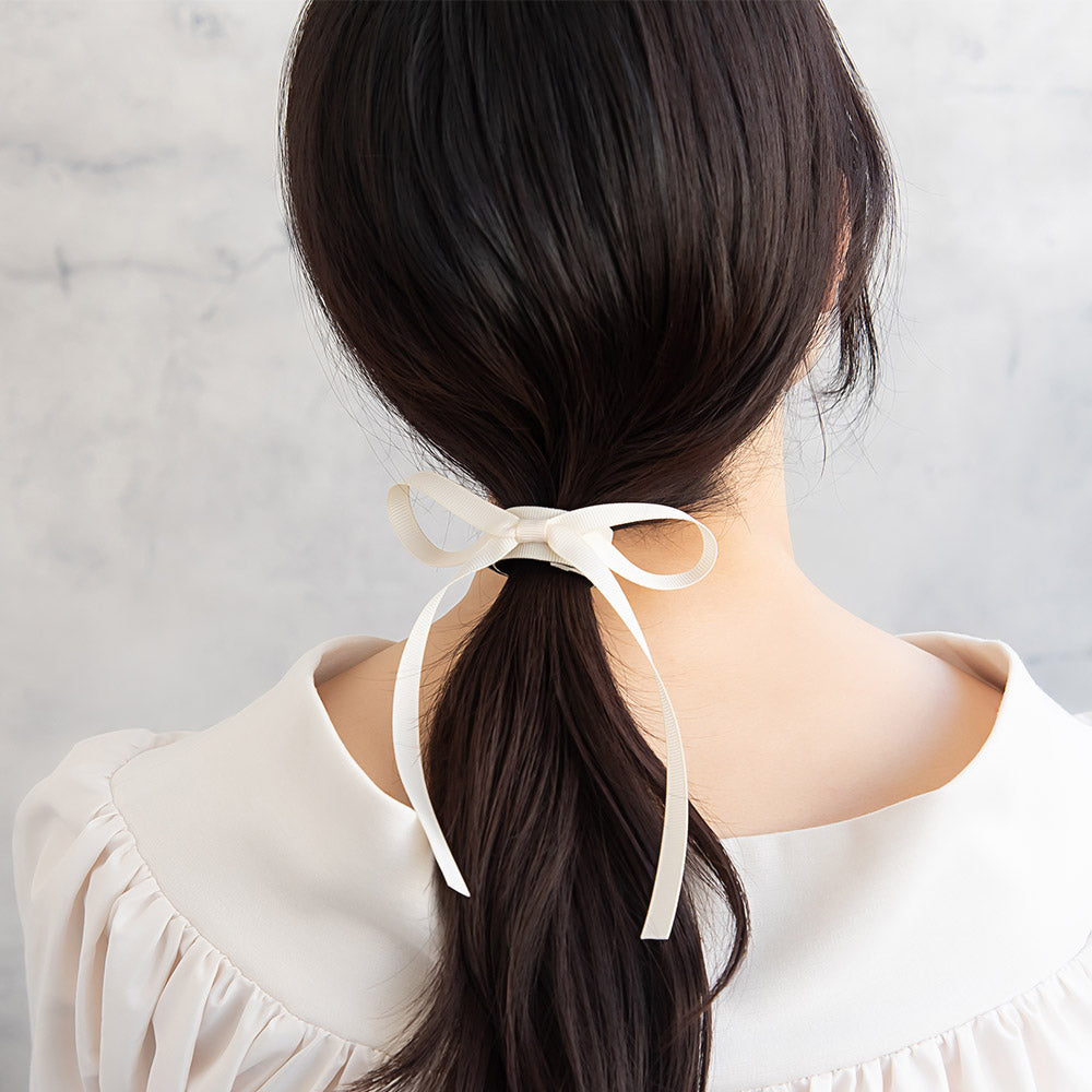 Grosgrain Bow Snap Band Pony Hook
