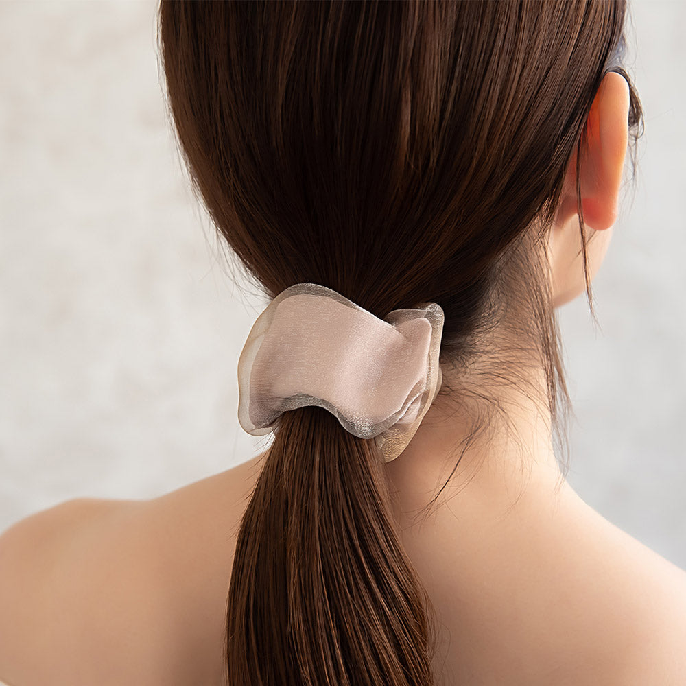 Neutral Scrunchie Snap Band Pony Hook