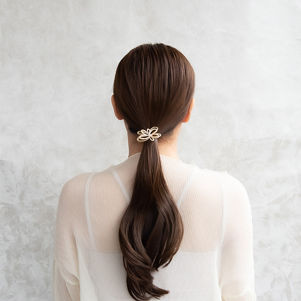 Layered Open Flower Pony Hook