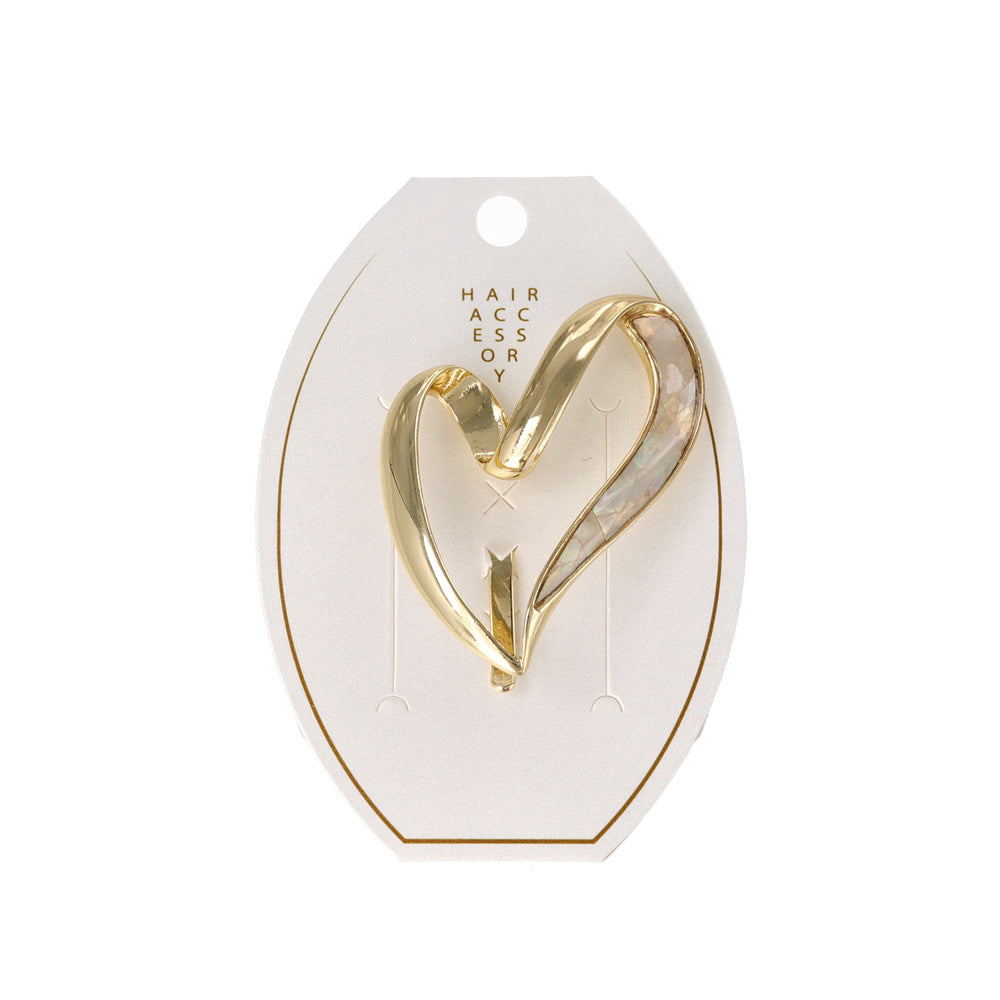 Wavy Shell Heart Pony Hook
