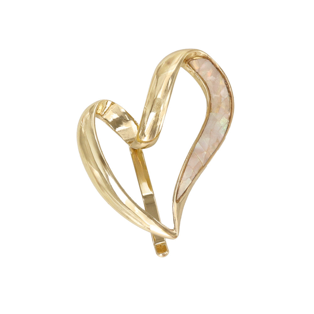 Wavy Shell Heart Pony Hook