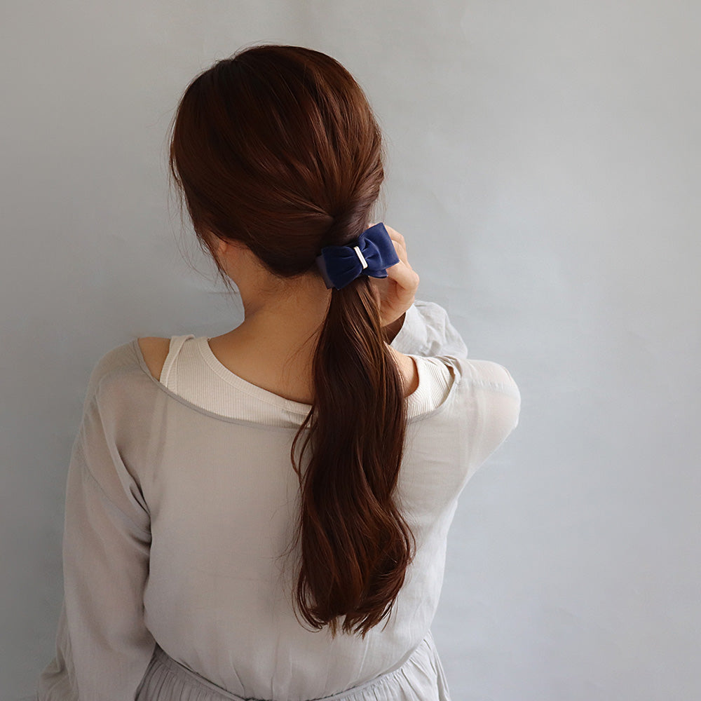 Asymmetrical Velvet Bow Pony Hook