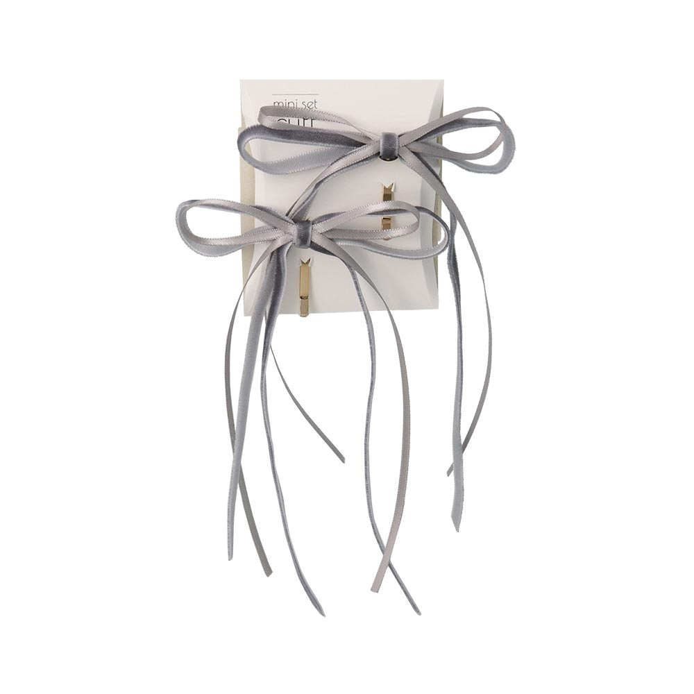 Skinny Velvet Bow Pony Hook Set