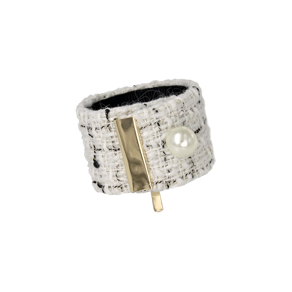 Tweed Snap Band Pony Hook