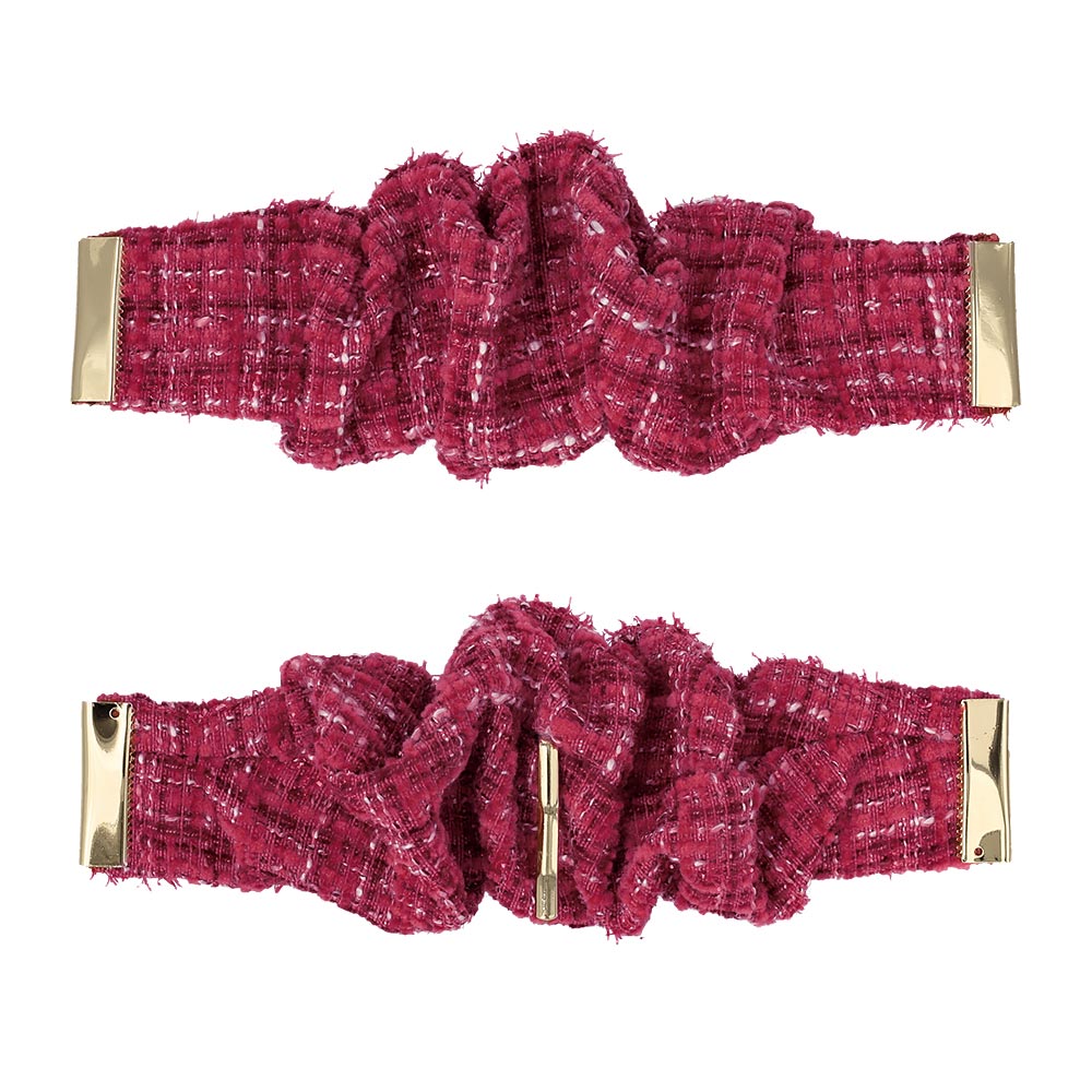 Ruffle Tweed Snap Band Pony Hook
