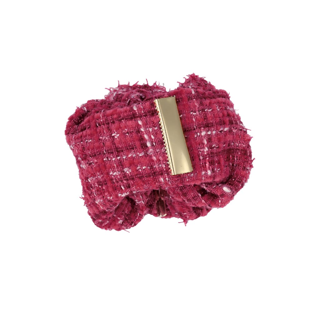 Ruffle Tweed Snap Band Pony Hook