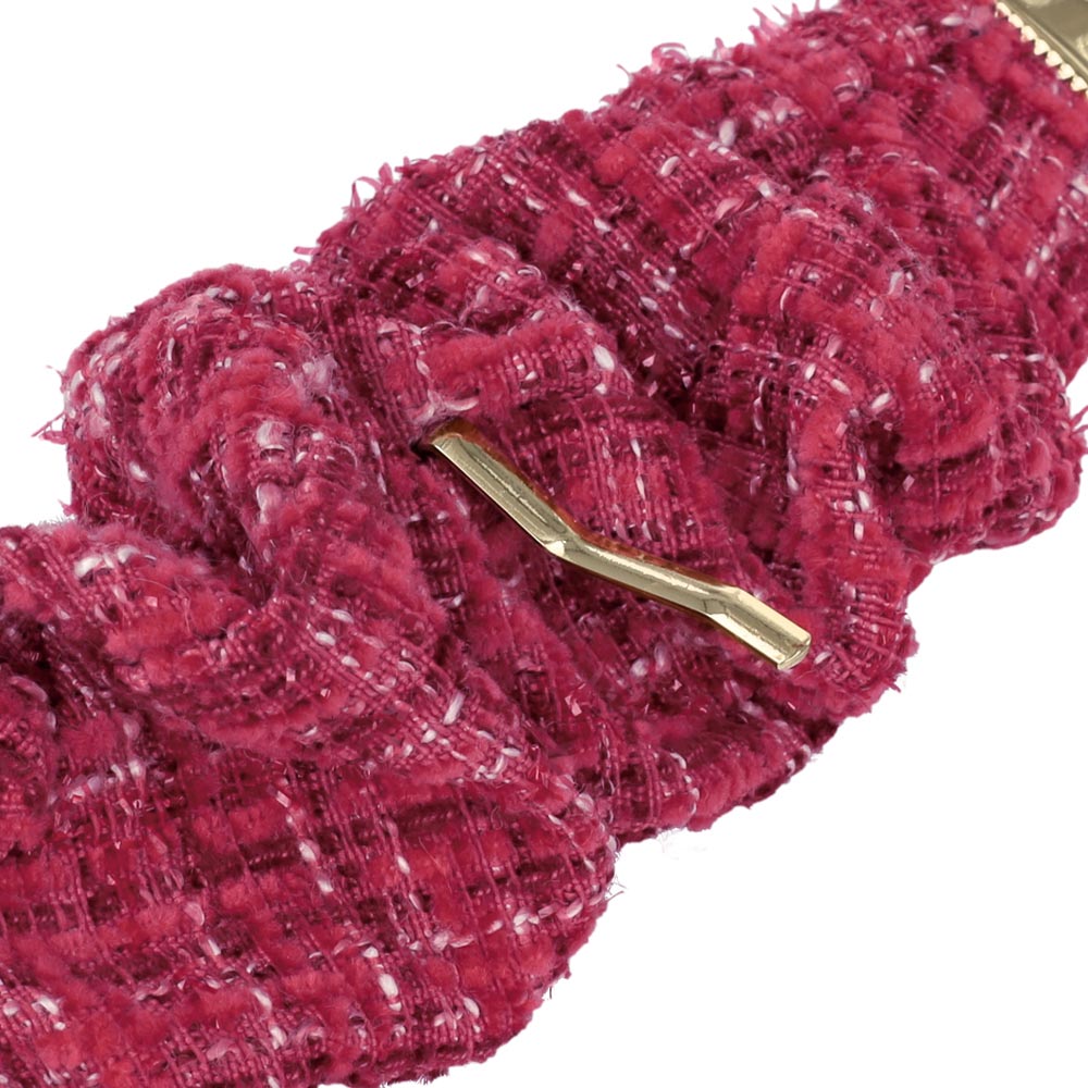 Ruffle Tweed Snap Band Pony Hook