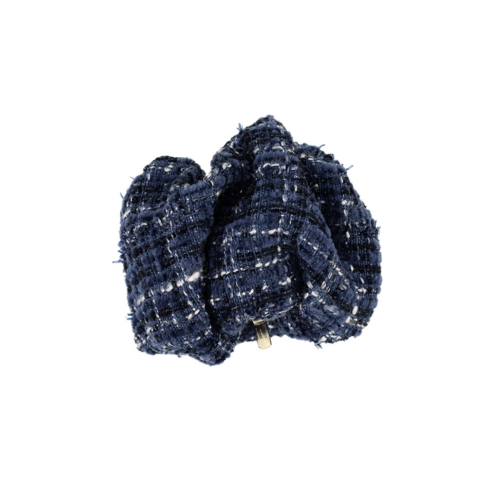 Ruffle Tweed Snap Band Pony Hook