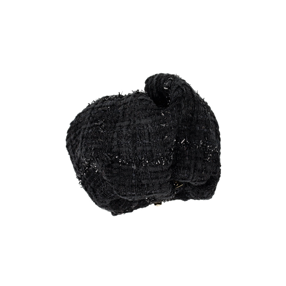 Ruffle Tweed Snap Band Pony Hook