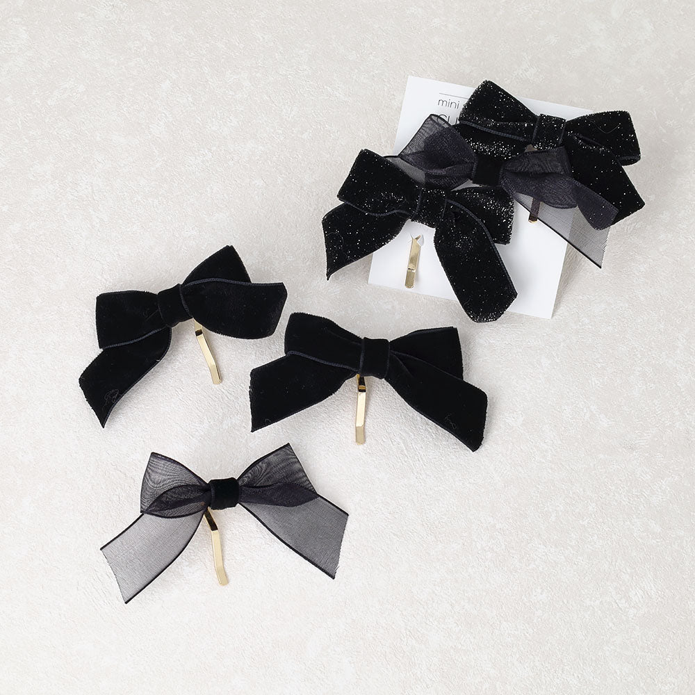 Velvet Bow Pony Hook Set