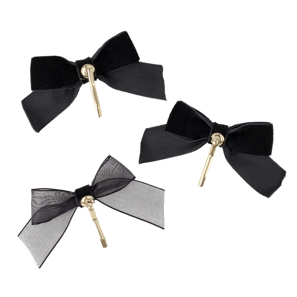 Velvet Bow Pony Hook Set