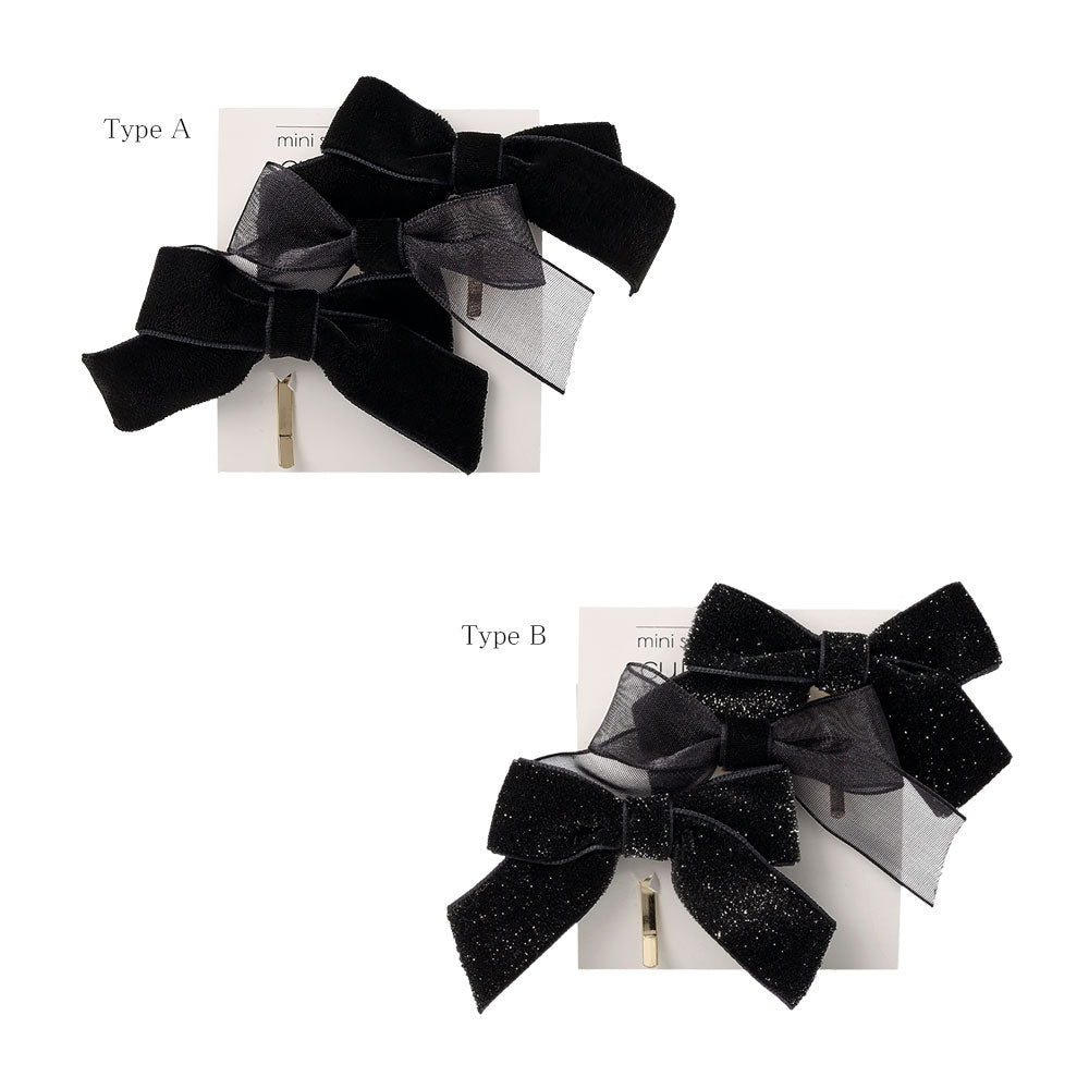 Velvet Bow Pony Hook Set