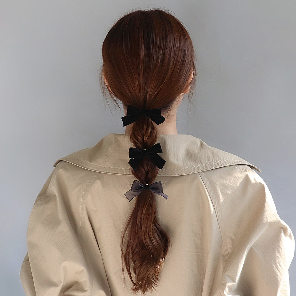 Velvet Bow Pony Hook Set