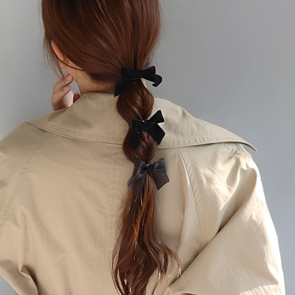 Velvet Bow Pony Hook Set