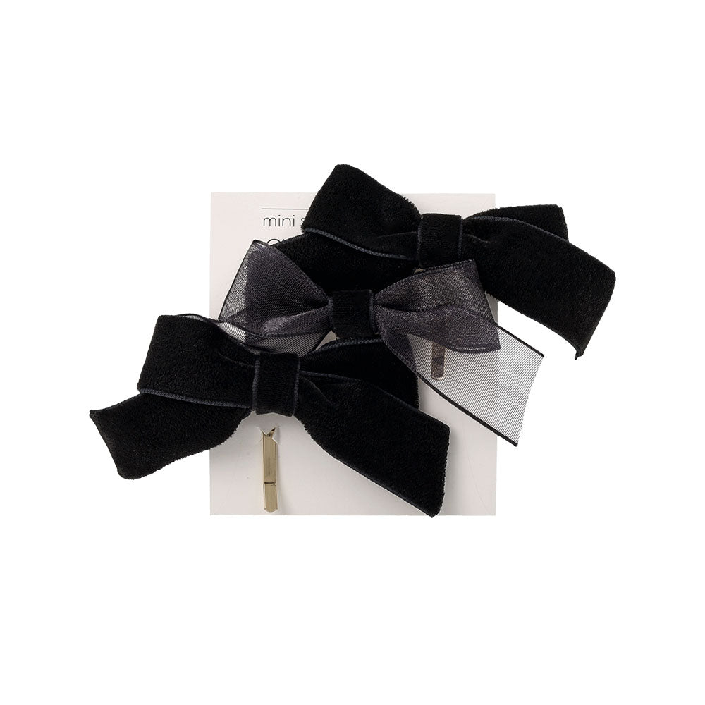 Velvet Bow Pony Hook Set