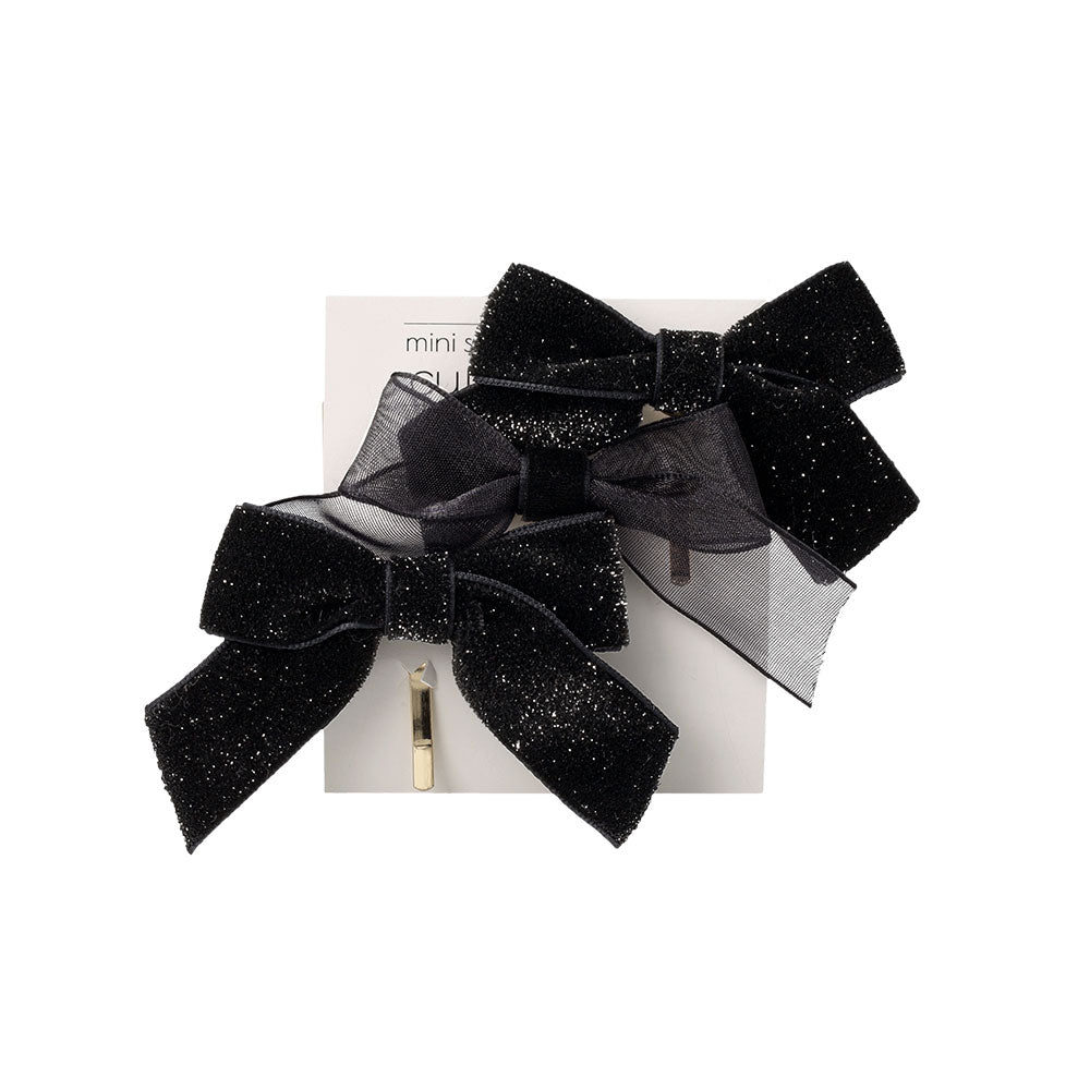 Velvet Bow Pony Hook Set