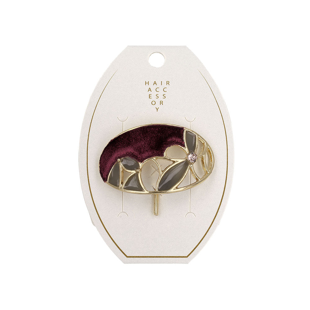 Velvet and Floral Detail Oval Pony Hook