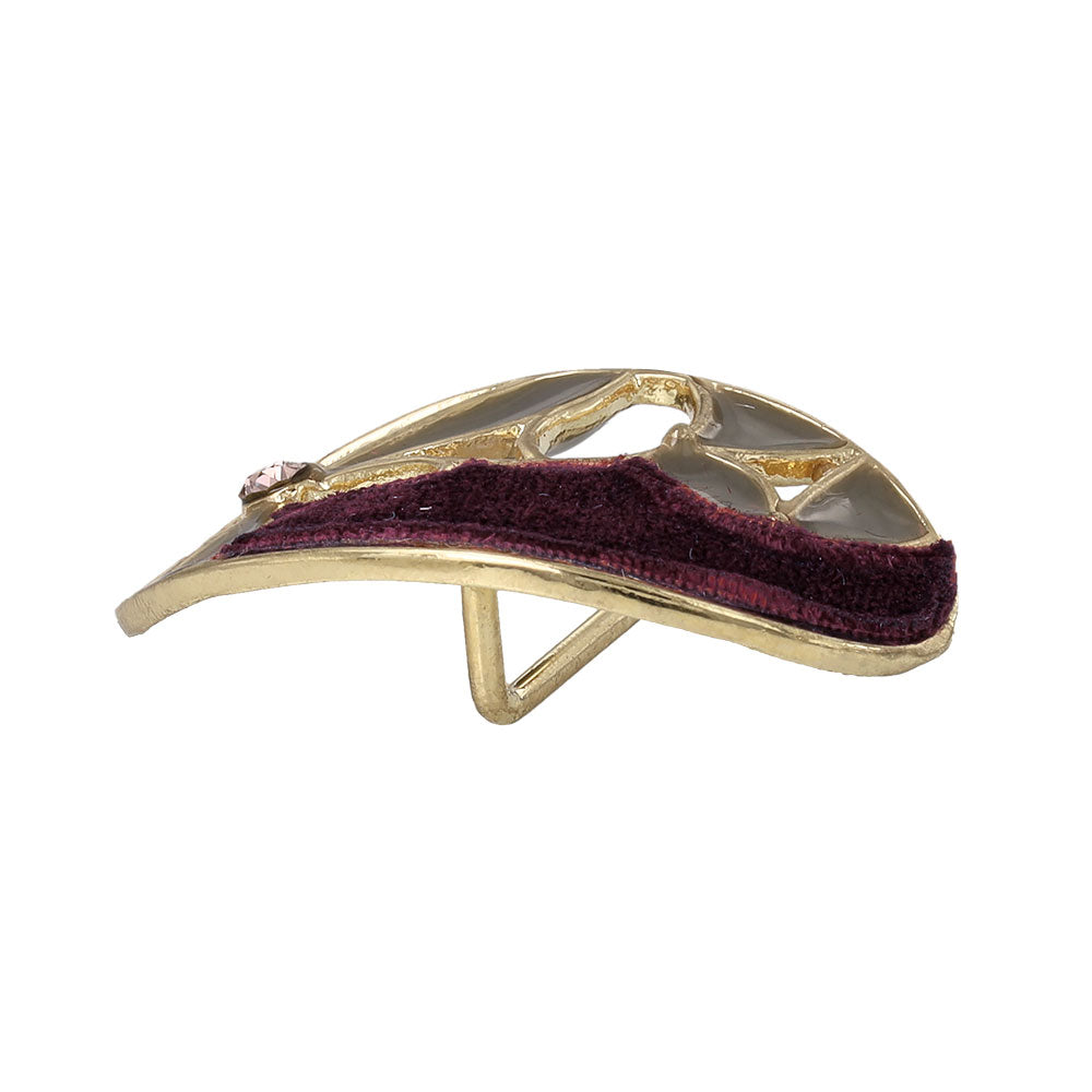 Velvet and Floral Detail Oval Pony Hook