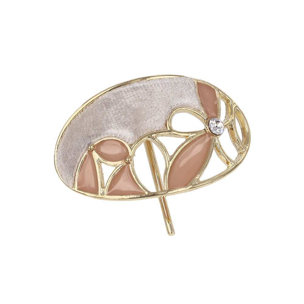 Velvet and Floral Detail Oval Pony Hook