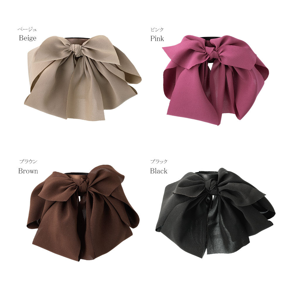 Drapey Bow Snap Band Pony Hook