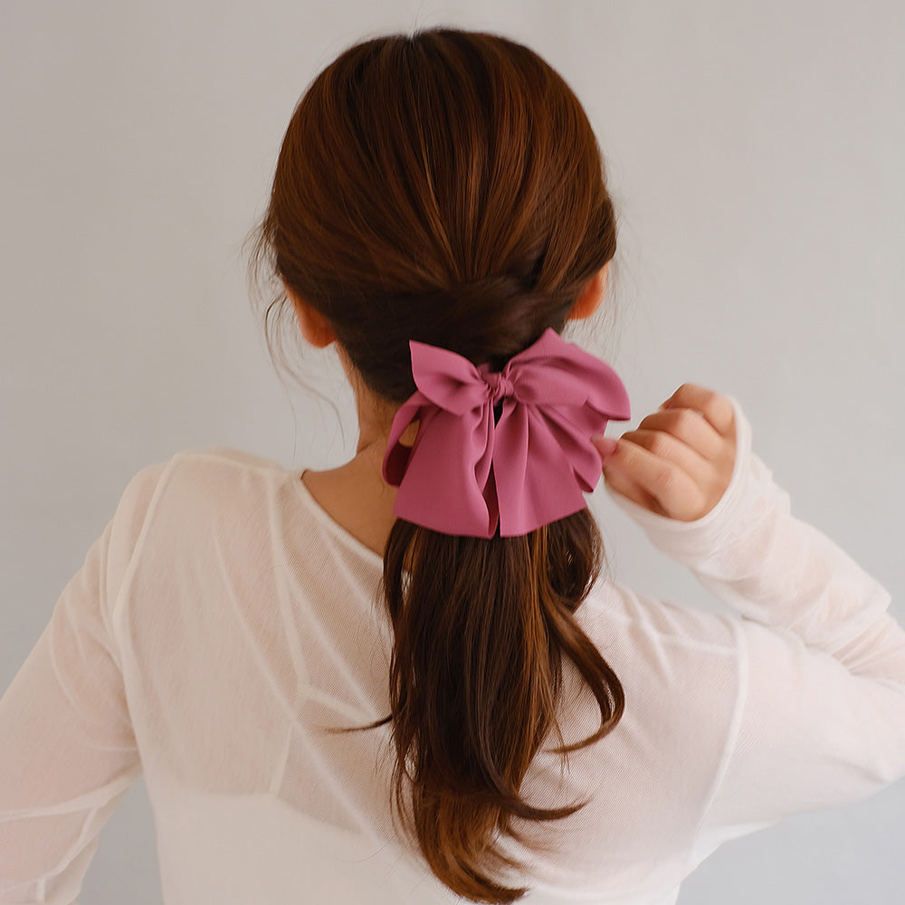 Drapey Bow Snap Band Pony Hook - osewaya