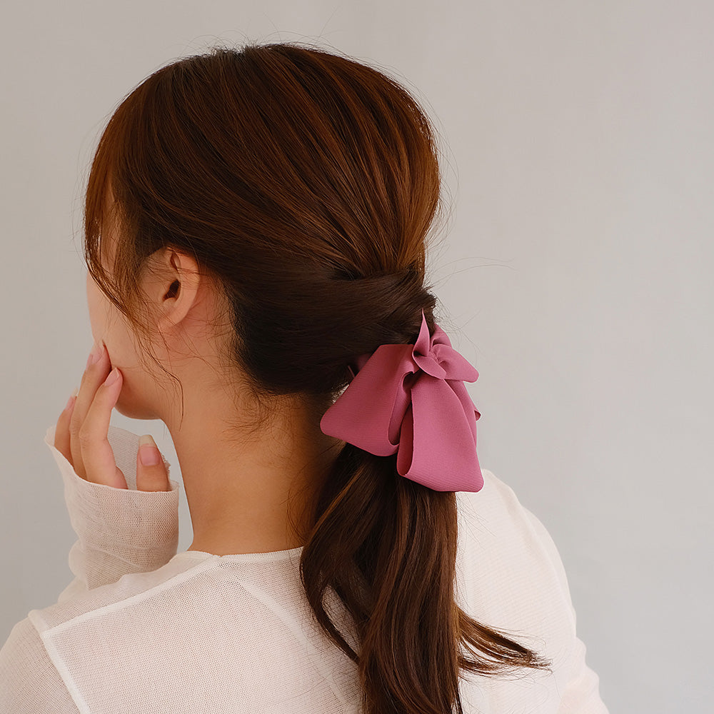 Drapey Bow Snap Band Pony Hook