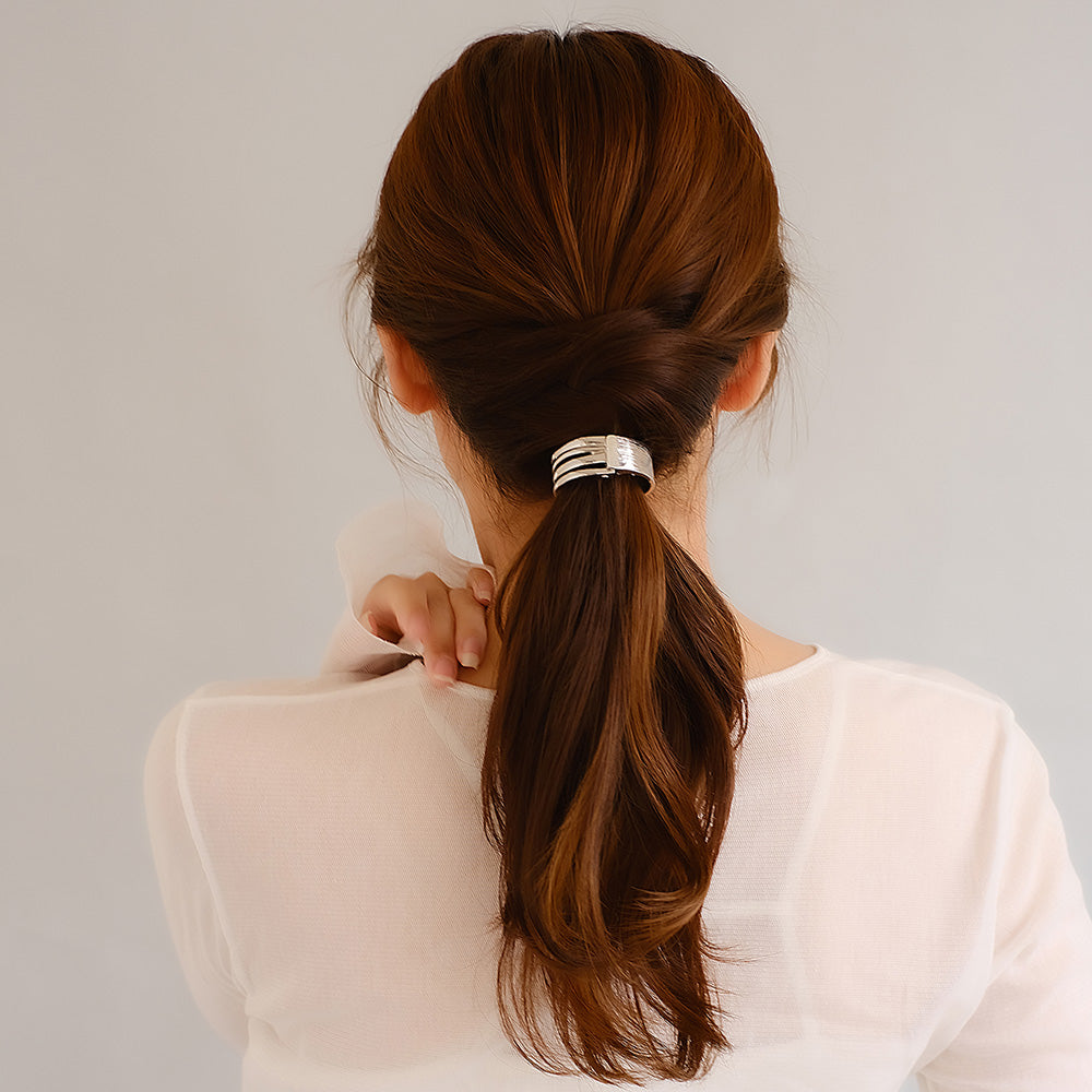 Textured Metal Cuff Pony Hook