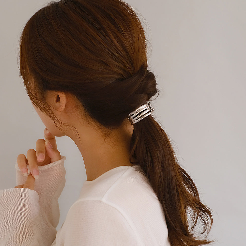 Textured Metal Cuff Pony Hook