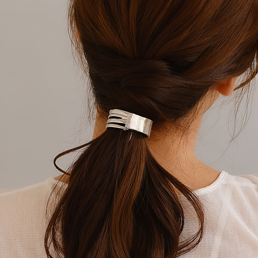 Textured Metal Cuff Pony Hook