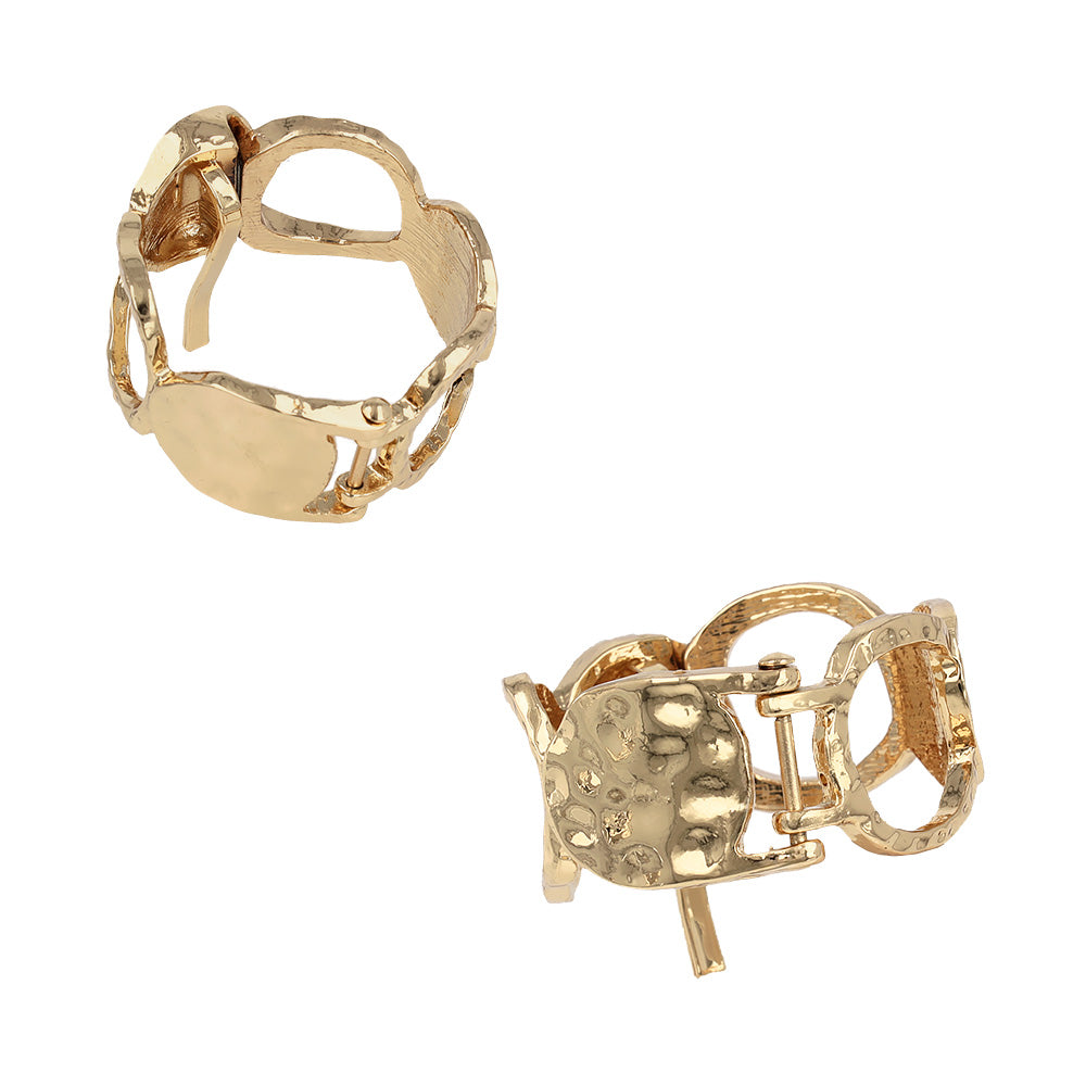 Textured Circle Cuff Pony Hook