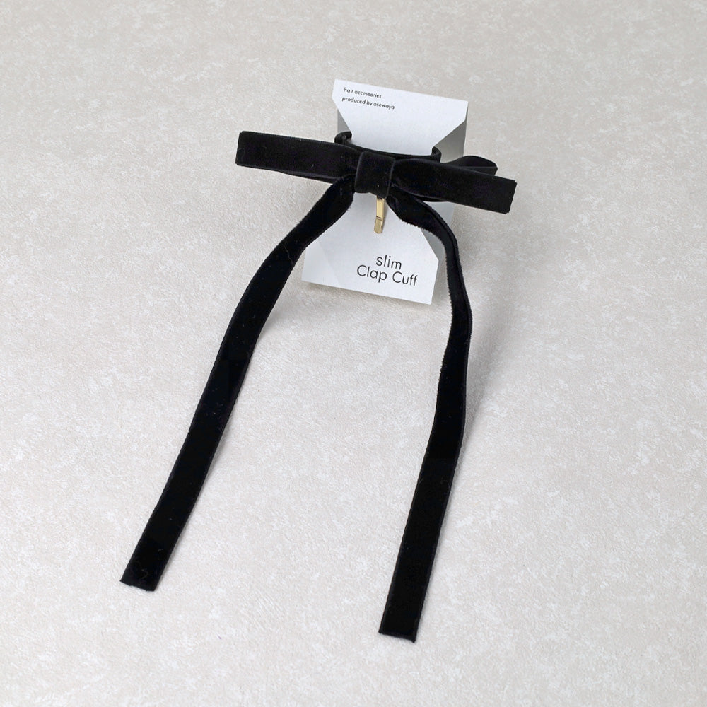 Thin Velvet Bow Pony Hook