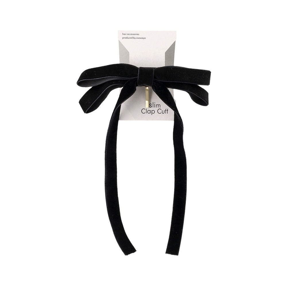 Thin Velvet Bow Pony Hook