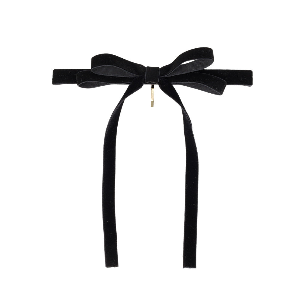 Thin Velvet Bow Pony Hook