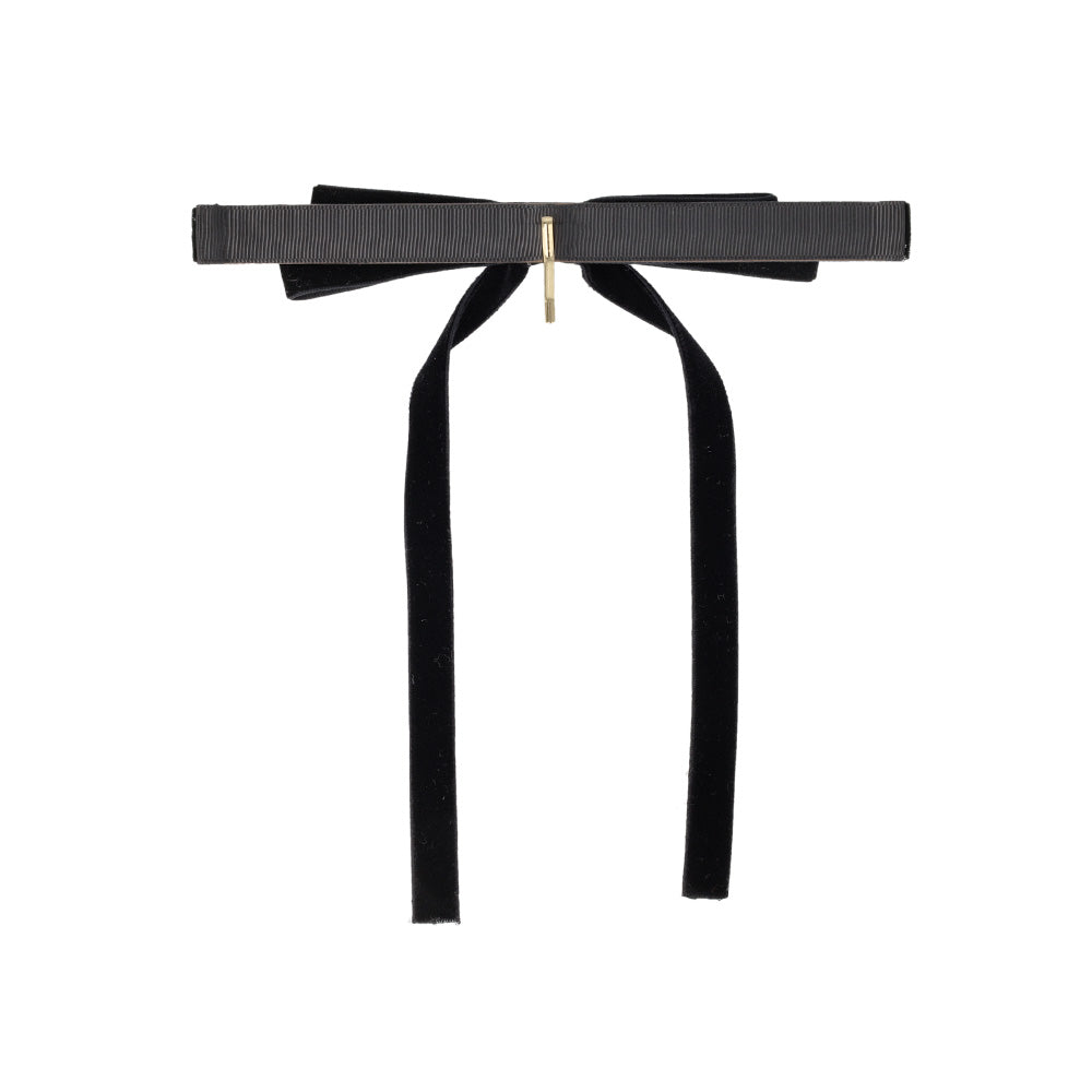 Thin Velvet Bow Pony Hook