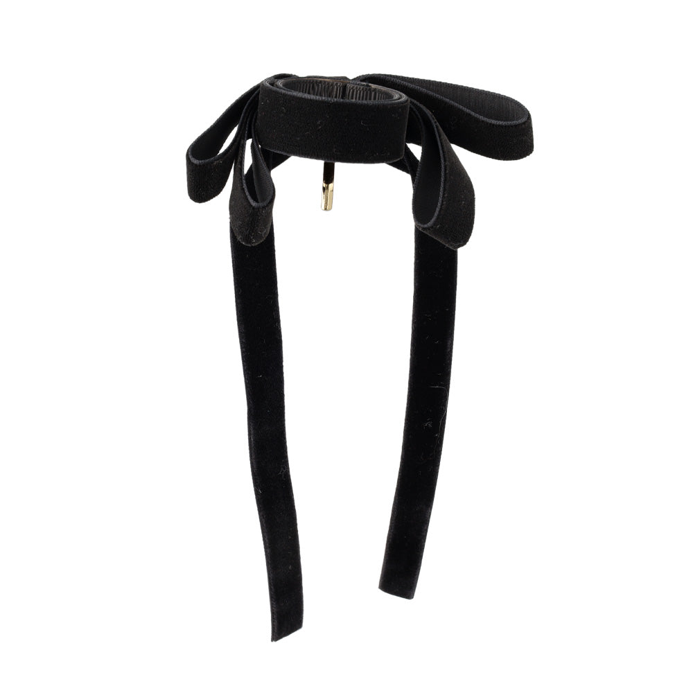 Thin Velvet Bow Pony Hook